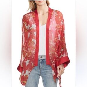 Vince Camuto Coral Sunset Oasis Bloom Kimono